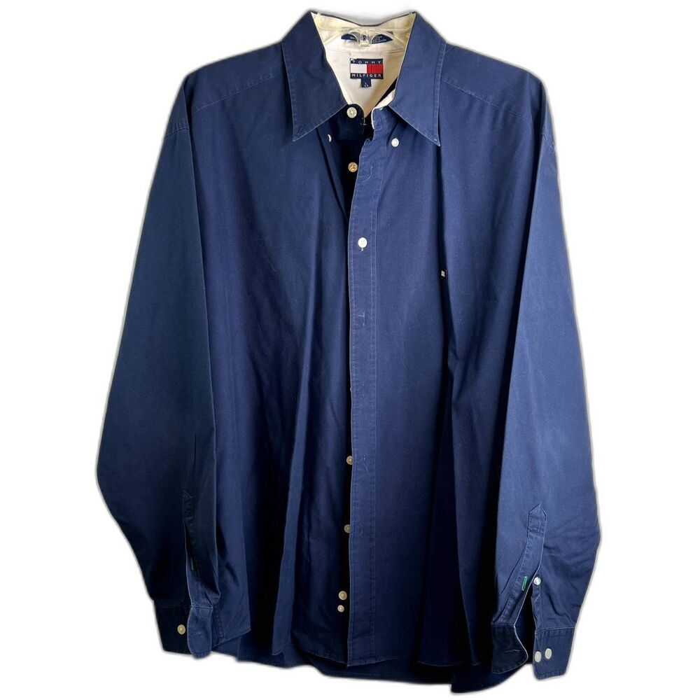 Tommy Hilfiger Cotton Long Sleeve Button Up Oxford Shirt Size Large